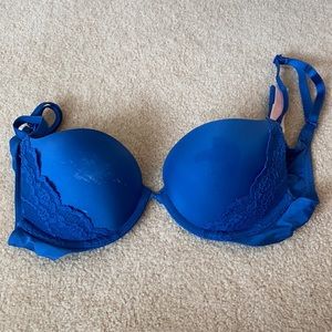 Blue push up bra